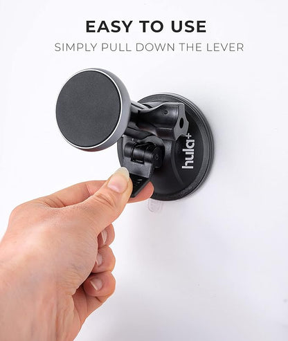 hula+ Magnet Phone Holder Reusable Stand, Portable Mount for Shower Mirror Kitchen Window & Bathroom Compatible with All Phones, Ideal for Content, TikTok, Instagram, Movies & Music