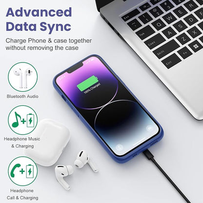 Battery Case for iPhone 14Pro Max/14 Plus/13Pro Max/,Slim Upgrated Powerful 8600mAh Portable Extended Charger Case Cover for iPhone 14Pro Max/14 Plus/13Pro Max Battery Charger Case