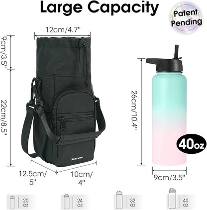 sportsnew Water Bottle Holder with Strap 32oz 40oz Insulated Water Bottle Carrier Sling Bag with Phone Pocket Crossbody
