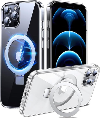 Chicfun 3-in-1 [Magnetic+Kickstand+Ring Holder] for iPhone 12 Pro Max Case Stand Ring Holder Compatible with MagSafe, Military Shockproof Protective Matte iPhone 12 Pro Max Phone Case Kickstand Cover