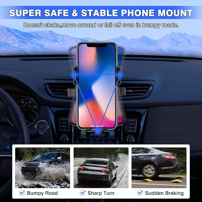 Karltys Compatible with Cell Phone Holder Nissan Rogue 2014-2020 (Not for Rogue Select) /Rogue Sport 2017-2023 /Murano 2015-2023 Car Mobile Phone Holder Dashboard Air Vent Mount Adjustable Stand
