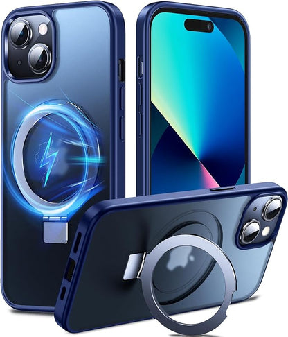 Chicfun 3-in-1 [Magnetic+Kickstand+Ring Holder] for iPhone 13 Case, iPhone 14 Case Compatible with MagSafe, Phone Case iPhone 13/14 with Stand Military Shockproof Protective Magnetic Cover Blue