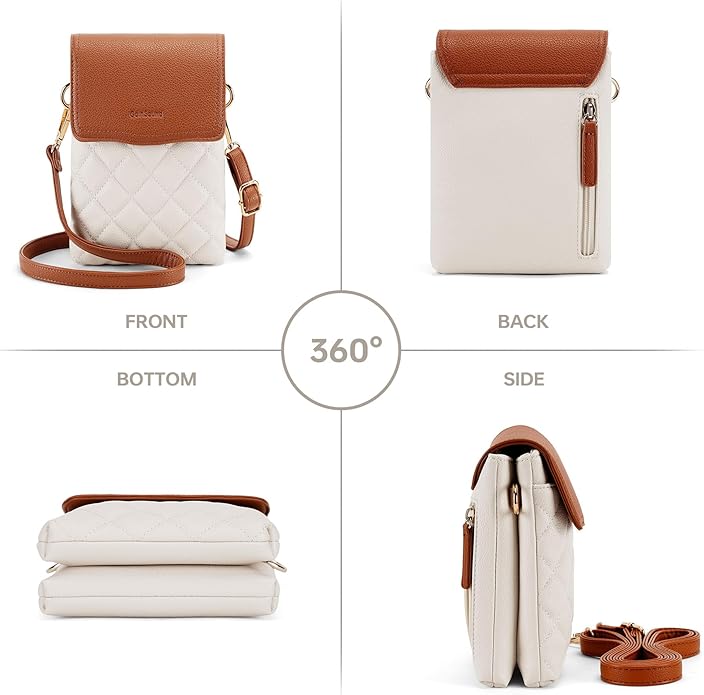 RFID Small Crossbody Purses for Women Quilted Cell Phone Purse with RFID Blocking Credit Card Slots