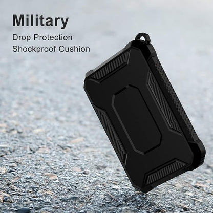 2 Pack Case Compatible with Magsafe Battery Pack Cover, Slim TPU Carbon Fiber Design Protective Case Cover with Keychain Anti-Shockproof Rugged Bumper Shell for Magsafe Battery Pack