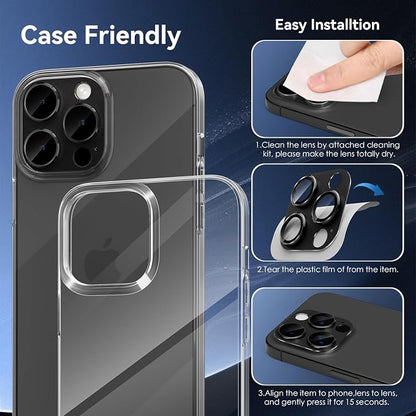 CloudValley for iPhone 16 Pro/iPhone 16 Pro Max Camera Lens Protector, [AR+AF 99% Transmittance] [Full Coverage] Ultra-HD Tempered Glass Cover, Metal Lens Screen Protective,Black Titanium