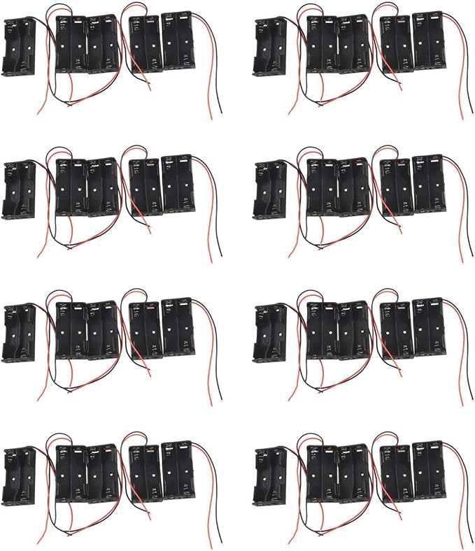 40 Pcs 2 X 1.5V AA Battery Holder Case Box Black W Wire Leads