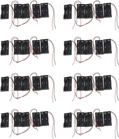 40 Pcs 2 X 1.5V AA Battery Holder Case Box Black W Wire Leads