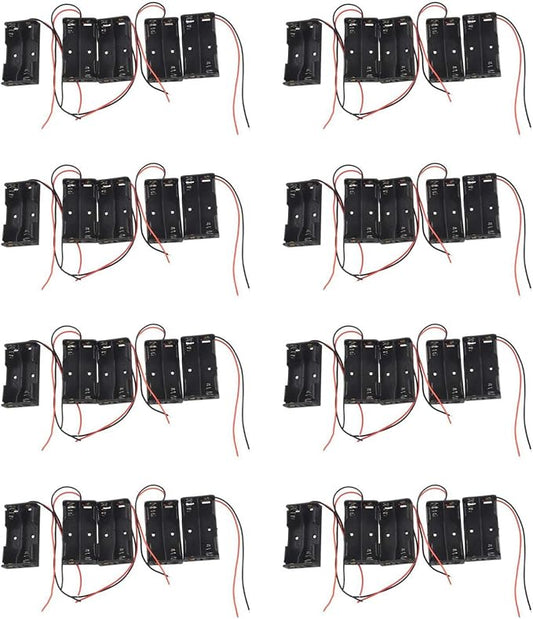 40 Pcs 2 X 1.5V AA Battery Holder Case Box Black W Wire Leads