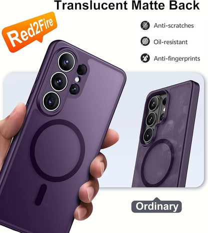Red2Fire Magnetic for Samsung Galaxy S26 Ultra Case, [Compatible with MagSafe][12Ft Military Grade Protection][2*Screen Protector] Slim Translucent Anti-Slip Shockproof Case for Samsung S26 Ultra 6.9"
