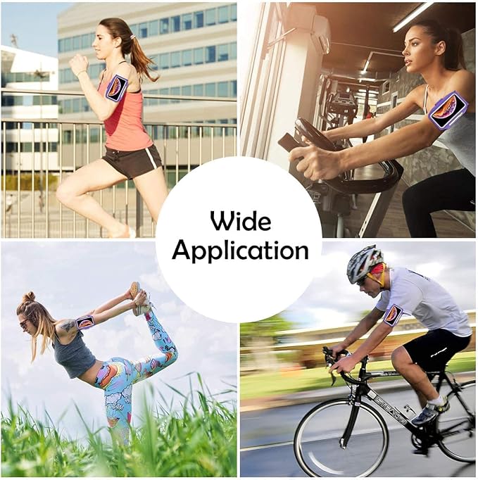 Cell Phone Running Armband with Airpods Zipper Pocket Armband Case Running Holder for iPhone 16/15/ 14/13 / 12 /11Pro Max,Galaxy S20 S10,Sweatproof Arm Band with Card/Key Bag