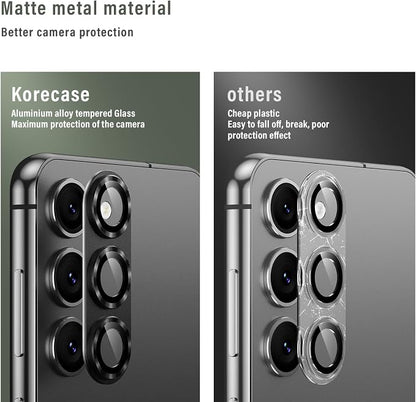 Korecase Camera Lens Protector for Samsung Galaxy S25 Metal Tempered Glass Film Cover, Strong Adhesion, 9H Hardness Anti-Scratch Rear Camera Lens Cover for Samsung S25 -Purple