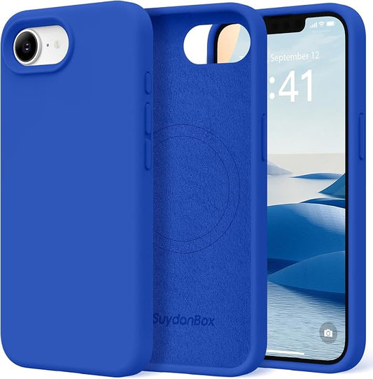 Magnetic for iPhone 17e/iPhone 16e Case, Compatible with MagSafe, [Soft Anti-Scratch Microfiber Lining] Slim Silicone Shockproof Protective Phone Case for iPhone 17e/16e 6.1", Klein Blue