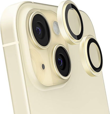 Ghostek Tempered Glass Camera Lens Protector for iPhone 15 & 15 Plus, 9H Hardness, Scratch Resistant, Anti-Fingerprint, HD Clear Camera Cover for Apple iPhone 15 & Apple iPhone 15 Plus (Yellow)