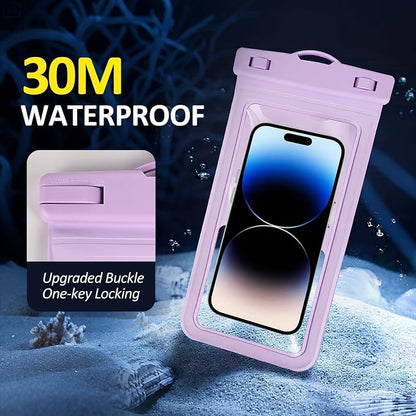 MOLOPPO Waterproof Phone Pouch, with Interior Card Holder, Large Dry Phone Case for iPhone 17 16 15 14 13 Pro Max, Beach Vacation Essentials,1 Pack,Purple