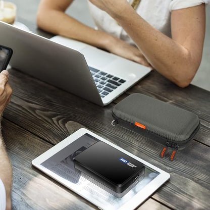 Dustproof Carrying Case Electronic Accessories Cable Organizer - Portable Small Travel Charger Case Power Bank Phone Pouch - Double Zippers Wallet Hard EVA Storage Carry Bag - Silver Grey