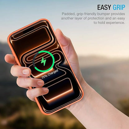 Battery Case for iPhone 17 Pro Max, Enhanced 12000mAh Portable Protective Wireless Charging Case Support Carplay Compatible with iPhone 17 Pro Max (6.9 inch) Rechargeable Battery Charger Cover(Orange)