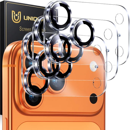 UniqueMe Compatible for 3 Pack iPhone 17 Pro Camera Lens Protector - [Drop Protection] 9H Tempered Glass Camera Cover Screen [Update New Version]【Not for 17 Pro Max】