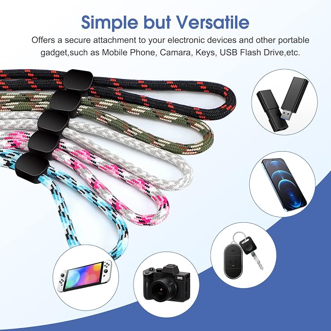 FrgKbTm Hand Wrist Strap Lanyard, Adjustable Nylon Colorful for Mobile Phone, Camara, USB Flash Drive, ID Name Tag Badge