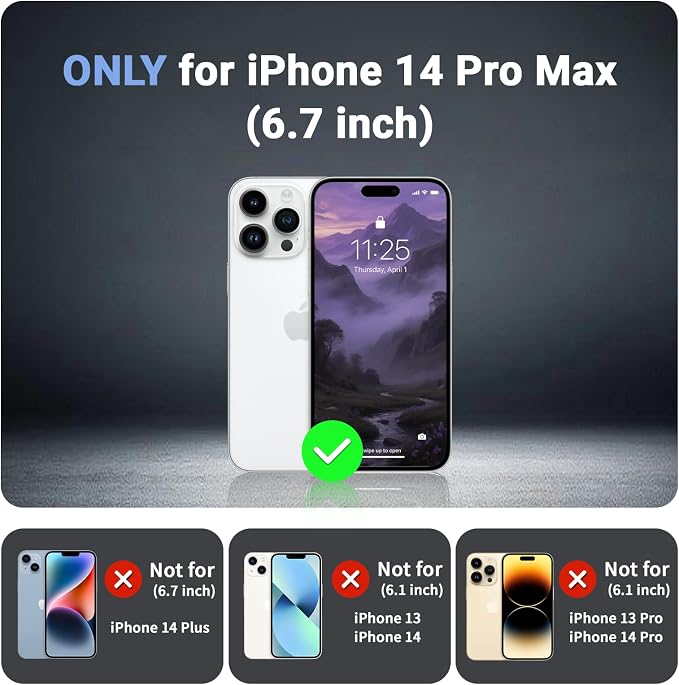 jaroco Magnetic for iPhone 14 Pro Max Case, [Compatible with MagSafe][Military Grade Drop Protection][Heavy Duty Protection][Non-Slip][Shockproof] 2-Layer Durable Bumper Phone Case 6.7''-Dark Purple