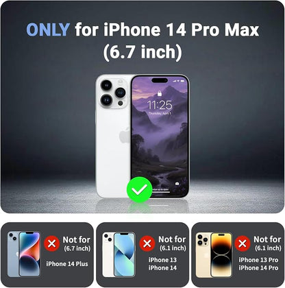 jaroco Magnetic for iPhone 14 Pro Max Case, [Compatible with MagSafe][Military Grade Drop Protection][Heavy Duty Protection][Non-Slip][Shockproof] 2-Layer Durable Bumper Phone Case 6.7''-Dark Purple