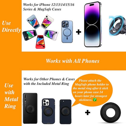 Gym Magnetic Phone Holder Mount for MagSafe, [Metal Joint] 360° Rotatable Dual Magnetic Phone Holder for Gym Workout Record Compatible with iPhone 17/16/15/14/13/12 Series