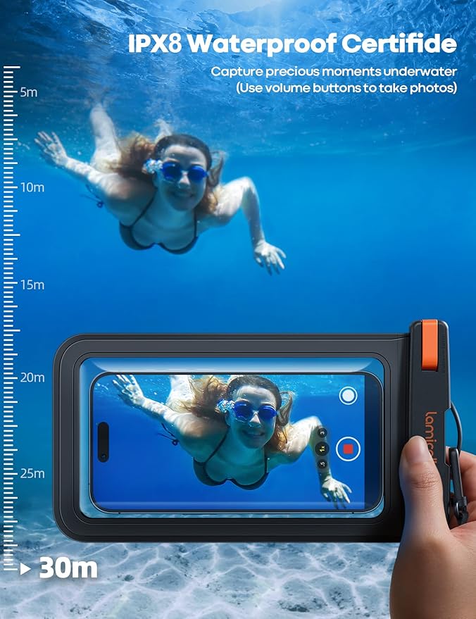 Lamicall Large Size Waterproof Phone Pouch Case - [ Big Case Friendly ] for Galaxy S25 Ultra, S22 23 S24 Ultra with Case, for iPhone 17 16 15 14 13 Pro Max, Plus Mini, Gift for 7.5" Devices