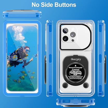 Beasyjoy Waterproof Phone Case, Underwater Phone Case for Snorkeling, Universal IPX8 Diving Pouch with Lanyard for iPhone Samsung Google Moto Series-NOT Fit Snugly Touchscreen Operated Only-Dark Blue