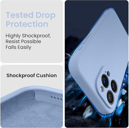 FireNova Designed for iPhone 15 Pro Max Case, Silicone Upgraded [Camera Protection] Phone Case, Soft Anti-Scratch Microfiber Lining Inside, 6.7 inch, Light Blue