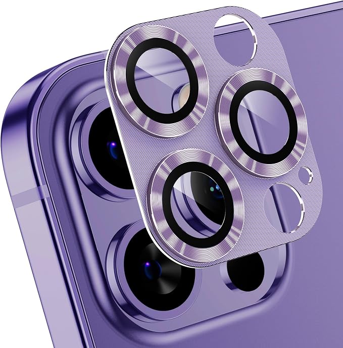 AFARER [2 Pack Camera Lens Protector for iPhone 12 Pro Max,9H Hardness Lens Protector Anti-Scratch,Ultra HD Camera Screen Protector Cover,Metal Anti-Scratch for iPhone 12 Pro Max(Purple)