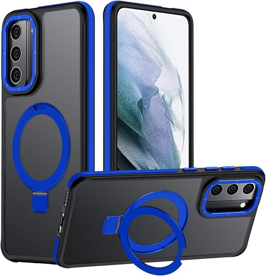 for Samsung Galaxy S21 Plus Case, Magnetic Adjustable Ring Stand [Fit for Magsafe], [Military-Grade Shockproof Protection] Phone Case with Kickstand&Ring Holder (Blue)