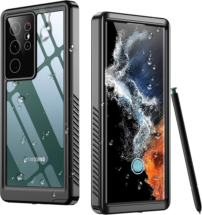 Temdan for Samsung Galaxy S22 Ultra Case Waterproof, Built in Screen Protector 360° Full Body Heavy Duty Shockproof IP68 Waterproof Galaxy S22 Ultra Case for Samsung S22 Ultra 5G 6.8 inch Black