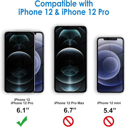 JETech Screen Protector for iPhone 12/12 Pro, 2-Pack | HD Clear, Face ID Compatible, Anti-Scratch Glass