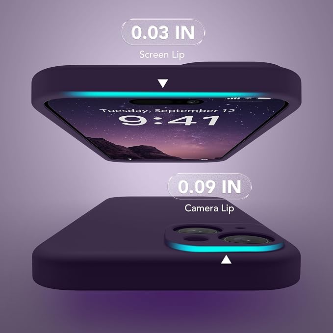 Magnetic for iPhone 15 Plus Case, Compatible with MagSafe, [Full Camera Protection][Screen Protector] Silicone Shockproof Protective Phone Case for iPhone 15 Plus 6.7", Deep Purple