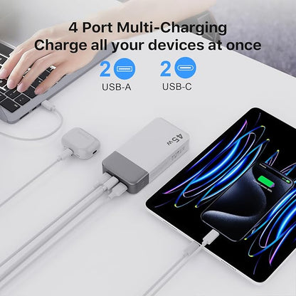 NOBIS 45W 20000mAh Portable Charger Power Bank Fast Charging | Battery Pack with 2 USB-C (in/Out) & 2 USB-A, Digital Display & Small Current Mode, Battery Bank for Phone 17 S25 Tablet