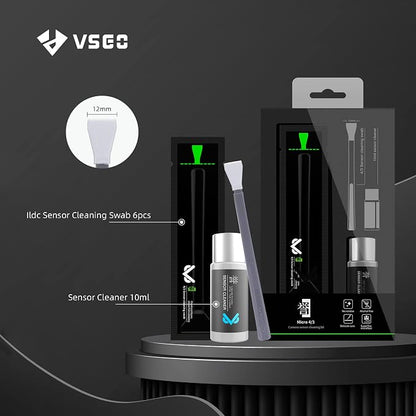 VSGO Digital Camera Cleaning Swab Sensor Cleaning Swabs with 10ml Sensor Cleaning Solution Dry CCD CMOS Clean Swab with Sensor Cleaner for Nikon Sony Canon DSLR Camera Clean (12mm (6pcs Sensor Swab))