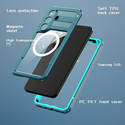 Omio Designed for Galaxy S26 Waterproof Case Compatible with MagSafe, Magnetic Waterproof Full Body IP68 Underwater Case Built-in Screen Protector Military Grade Shockproof Case for Men Women Teal