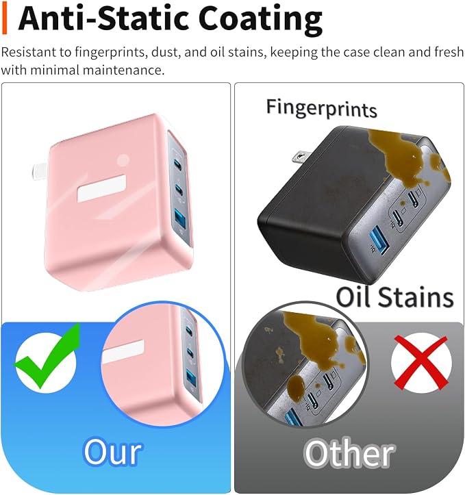 Case for Anker Nano 100W USB-C Charger – Soft Silicone Protective Cover for Dynamic Charger,Shockproof Dustproof Charging Block Protector Sleeve[Pink]