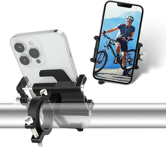 NineLeaf Bike Phone Holder | Not Block Camera,Motorcycle Phone Holder Aluminum | Silicone Anti-Slip,for Navigation & Recording,Anti Vibration Mount, Fits 2.17-3.74''Phones & 0.71-1.34'' Handlebars