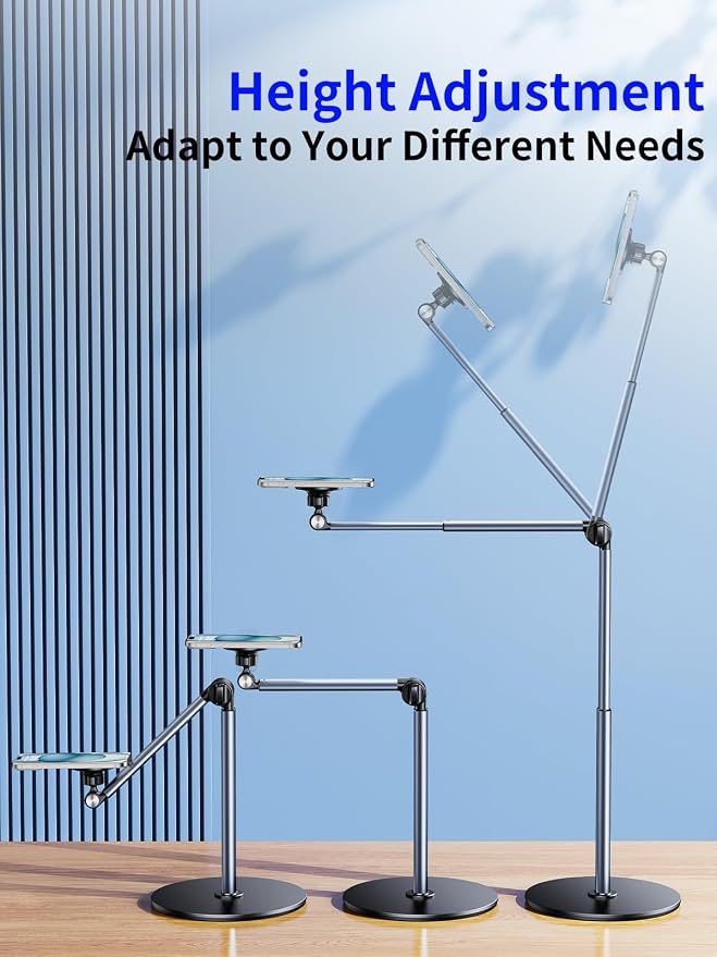 Magnetic Aluminum Overhead Phone Stand for Recording,Adjustable Phone Mount for Desk,iPhone Tripod for Overhead Shots,Sturdy Holder for Cooking,Crafting,Filming,Painting – Perfect for Creators