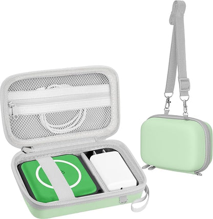 Leayjeen Travel Case Compatible with Hicober 3 in 1 Charging Station/UCOMX Nano Magnetic 2 in 1 Wireless Charger,Foldable Magnetic Charging Station Storage Holder Bag-Green(Case Only)