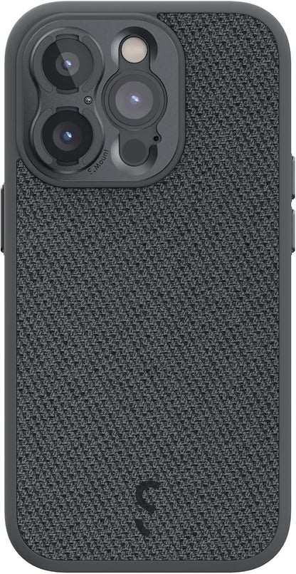 ShiftCam Fabric Camera Case Compatible with iPhone 14| Built-in Lens Mount | Magnetic-Case | Shoot Stunning Photos Instantly (iPhone 14 Series, iPhone 14 Pro Max) Dark Grey
