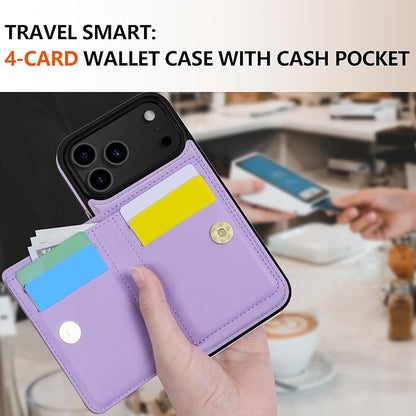LOHASIC for iPhone 17 Pro Max Case Wallet with Card Holder, 360° Rotation Ring, RFID Blocking, 5 Card Slots, PU Leather 6.9" Cover for Apple 17 Pro Max Men Women, Light Purple