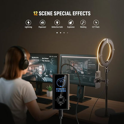NEEWER 10" 20W LED Ring Light with Desk Stand Phone Holder for iPhone Laptop, Bi Color 2900K-7000K, USB C PD Input, CRI97+ 1660LX/0.5m, Selfie Makeup TikTok Recording Video Conference Lighting, RH10B