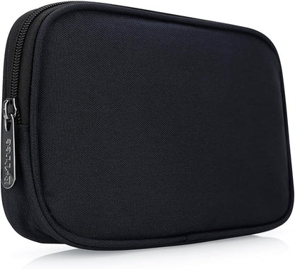 E-Tree Travel Tech Organizer Bag (8.66" x 5.51") – Canvas Electronics Accessories Case for Mouse, USB-C Charger, Cables, Power Bank, SSD, Dongle, Hub & Earphone | Toiletry & Cosmetics Pouch | Black