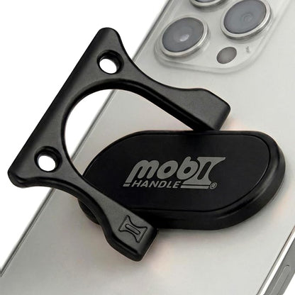 Patented 3-Finger Phone Grip & Stand - Comfortable & Secure Loop Holder for iPhone & Android - Ultra-Slim Zinc Alloy - Magnetic Mount Ready - Cell Phone Ring Alternative [Black Matte]