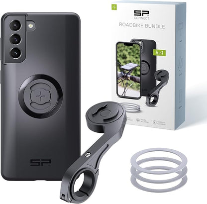 SP CONNECT Road Bike Bundle | SPC+ | Compatible with Samsung S21+ | Bike Phone Mount | Bicycle Accessories and Bike Phone Holder | Cell Phone Holder Black