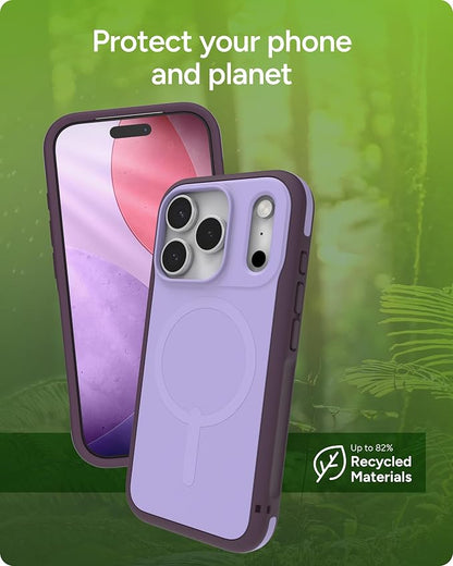 ZAGG Sedona Snap Case for iPhone 17 Pro - Purple Dusty Grape, Drop Protection (13ft/4m), Graphene-Reinforced Multi-Layer Protection, MagSafe Phone Case with Impact-Absorbing Bumpers, Slim