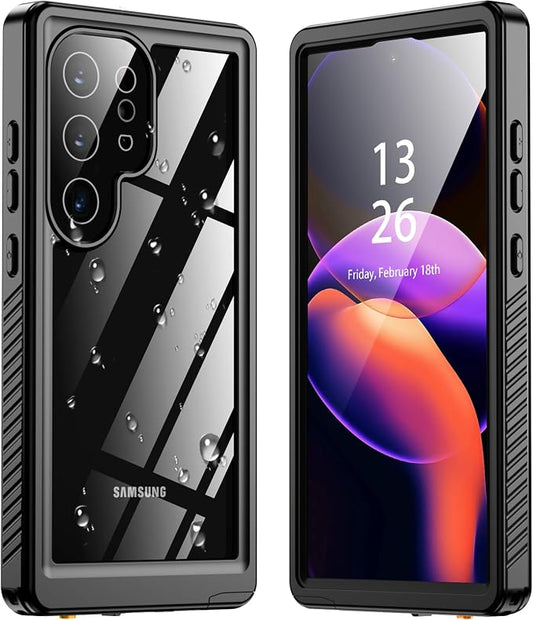 ANTSHARE for Samsung Galaxy S24 Ultra Case Waterproof, Built-in Lens & Screen Protector 360° Full Body Heavy Duty Protective Shockproof IP68 Underwater Case for Galaxy S24 Ultra(2024) 5G-Black
