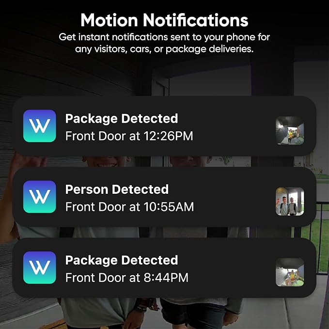Wyze Battery Video Doorbell Wireless Camera, 1536x1536 HD+ with Color Night Vision, 2-Way Audio, 1:1 Head-to-Toe View, Person/Vehicle/Package Monitor, Wire-Free/Wired Option, 1 Minute Easy Setup