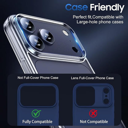 UniqueMe for 3 Pack iPhone 17 Pro Max Camera Lens Protector - [Drop Protection] [Case Friendly] 9H Tempered Glass Camera Cover Screen [Update New Version] - All Blue
